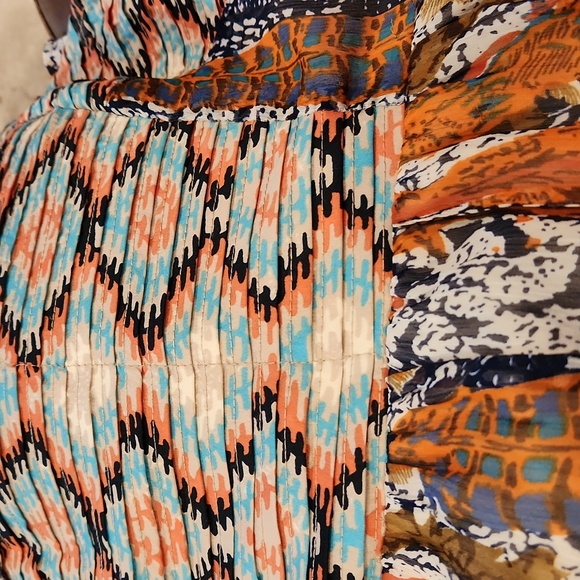 Band of Gypsies Aztec Print Spaghett Strap Ruched Back Lined Dress XS NEW W-642 - Picture 9 of 15